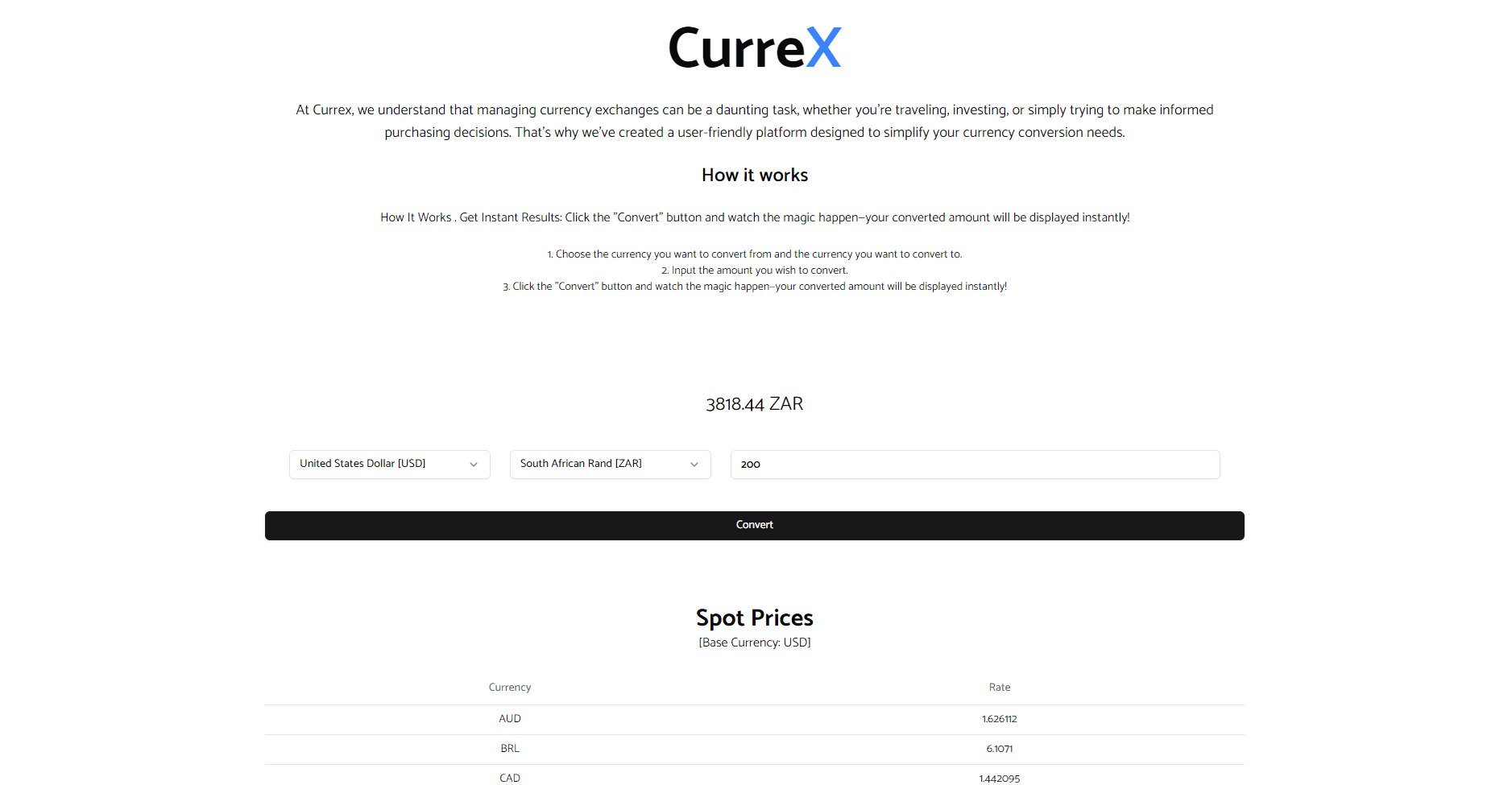Currency Exchange Tool